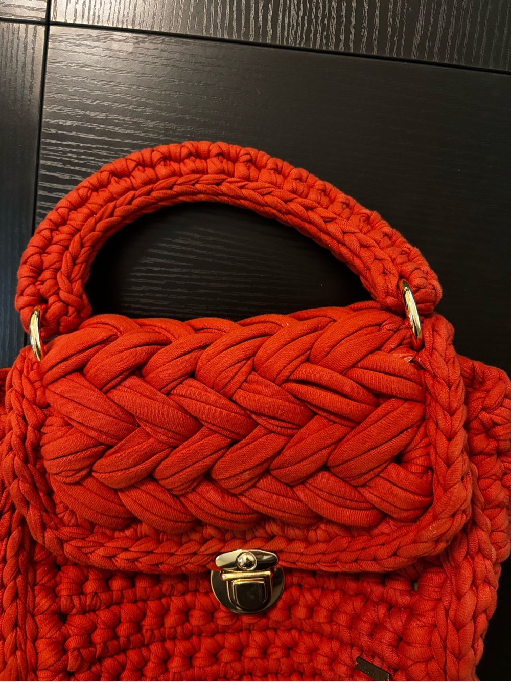 Alexa Red Crochet Crossbody Bag Chunky Knit T-Shirt Yarn Purse Tassel - Picture 2 of 12